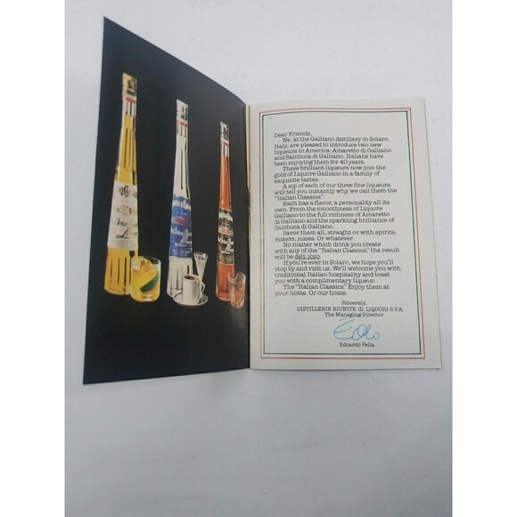 Galliano Italian Classics Liquore Sambuca Amaretto Drink Recipe Booklet c1970s - Picture 5 of 10